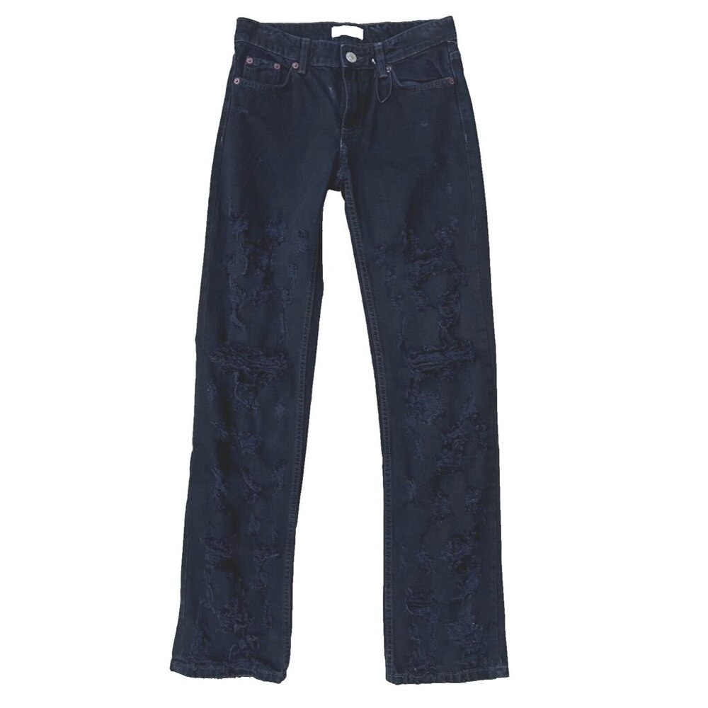 Zara Destroyed Rip All Over Jeans Black ( US 2 )